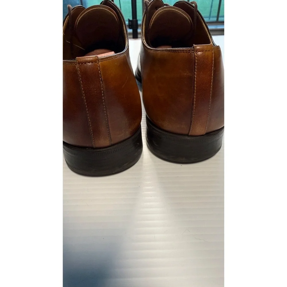 Magnanni 11.5 M Cognac Brown Cap Toe Oxford Dress Shoes Leather Made Spain